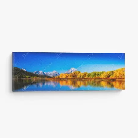 Leinwandbild herbstliche berge und seenlandschaft – Pixers®