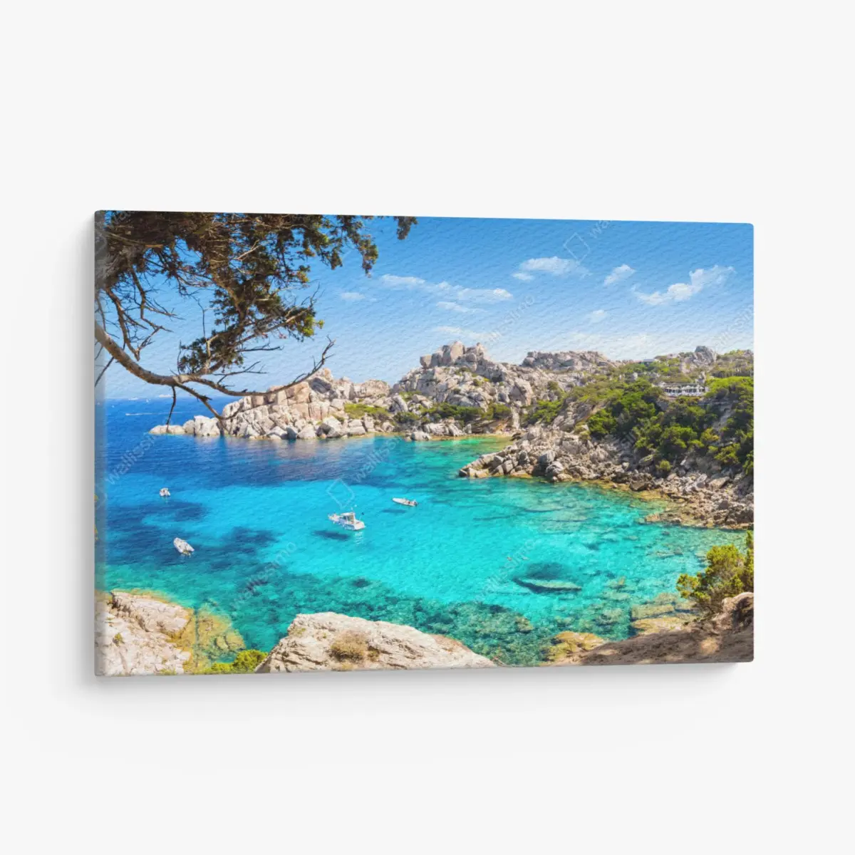 Leinwandbild türkisfarbene bucht mit felsiger küste – Pixers®
