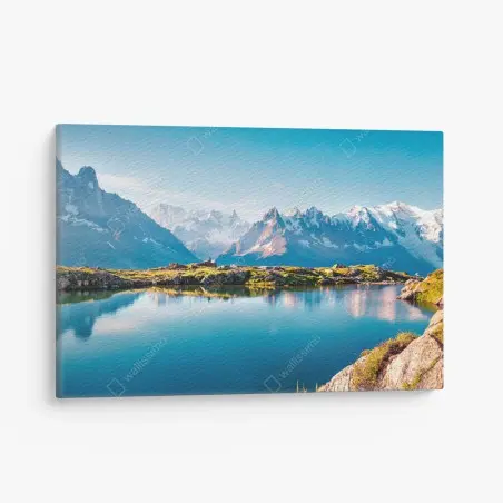Leinwandbild Lac Blanc mit Blick auf Mont Blanc – Pixers®