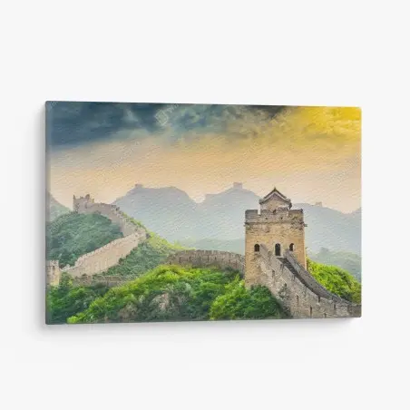 Leinwandbild sonnenaufgang über der Chinesischen Mauer – Pixers®