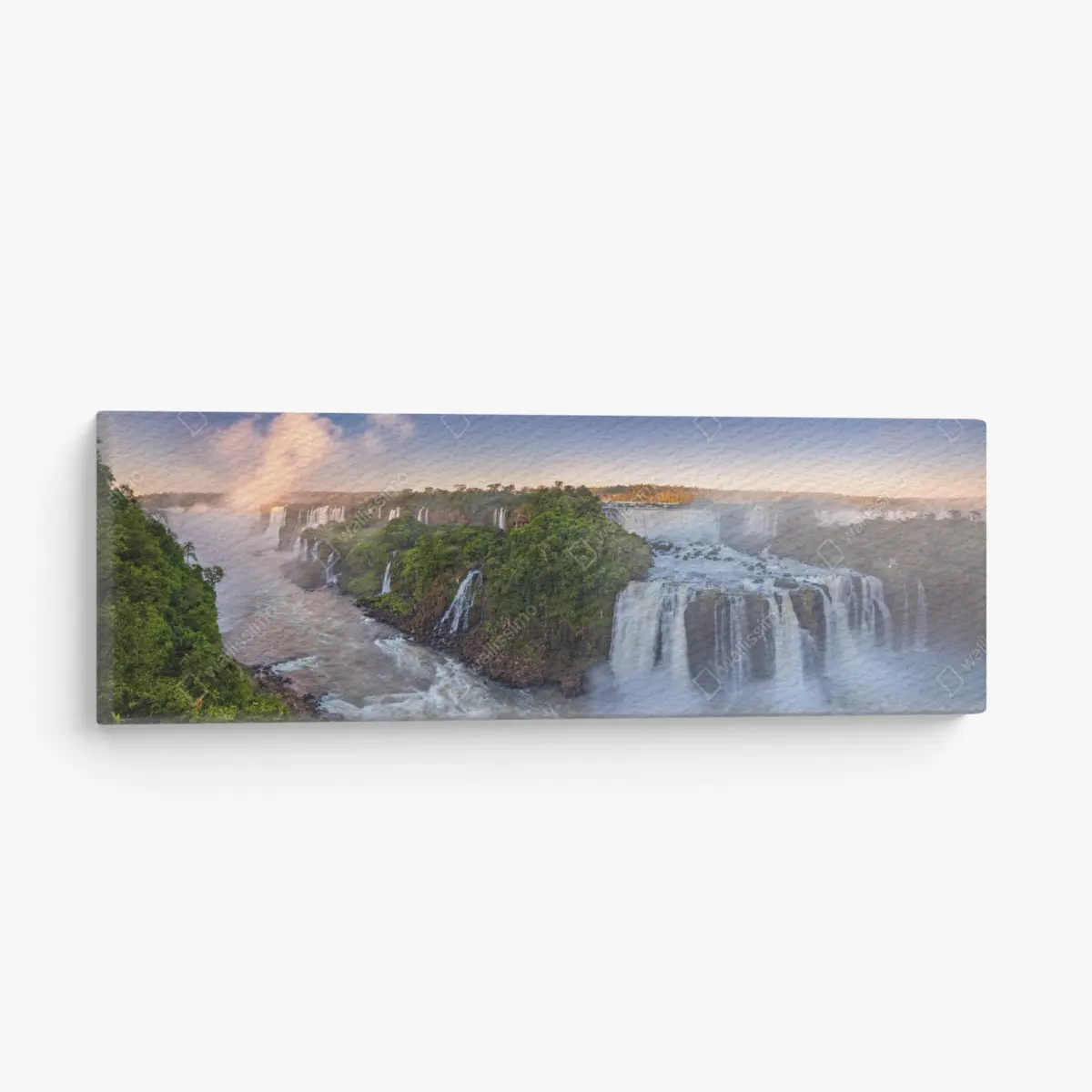 Leinwandbild neblige panorama der wasserfälle im üppigen wald – Pixers®