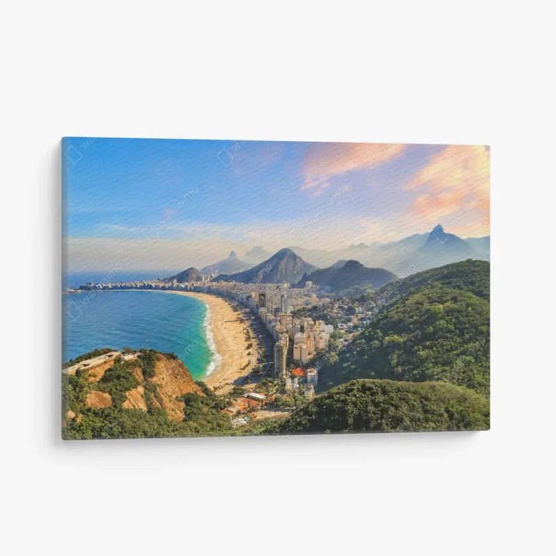 Leinwandbild Copacabana und Ipanema luftaufnahme panorama