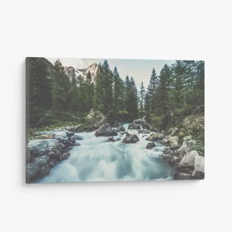 Leinwandbild malerischer alpiner fluss im Ferret Valley – Pixers®