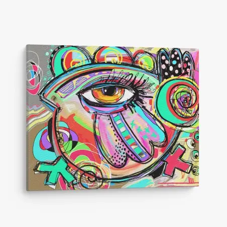 Leinwandbild lebhaftes abstraktes auge im pop-art stil – Pixers®