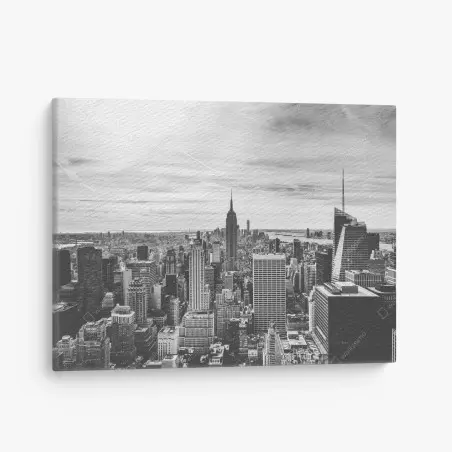 Leinwandbild panorama von New York in graustufen – Pixers®