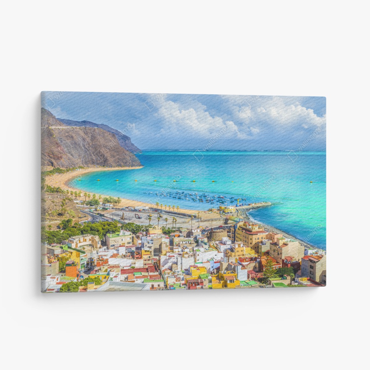 Leinwandbild panorama des Strandes Las Teresitas, Teneriffa – Pixers®