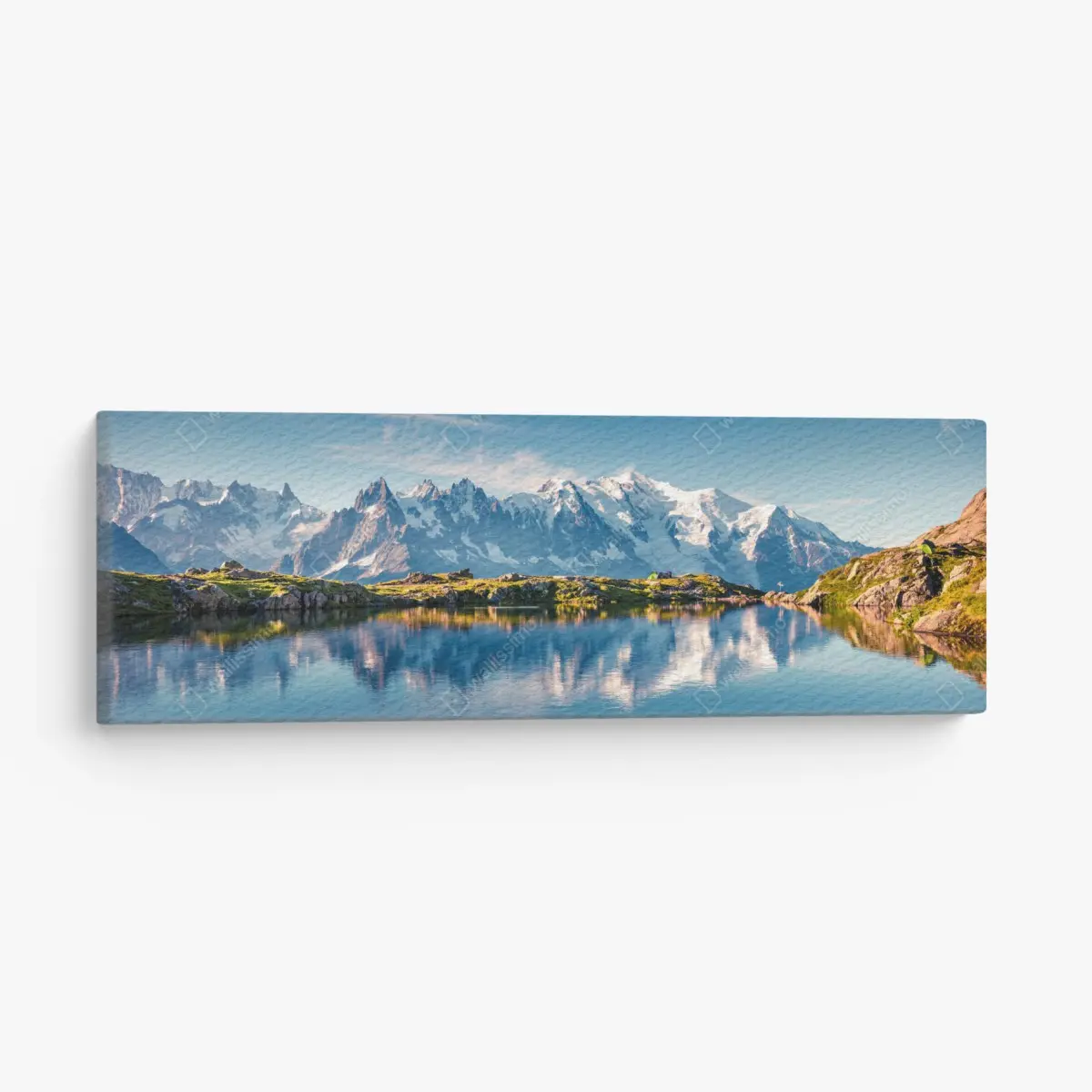 Leinwandbild panorama von Mont Blanc über dem Lac Blanc – Pixers®