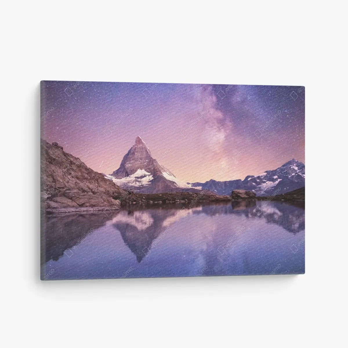 Leinwandbild Matterhorn unter der Milchstraße mit spiegelung – Pixers®