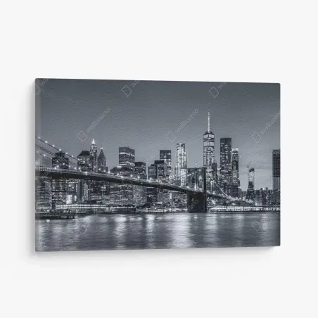 Leinwandbild New York skyline bei nacht – Pixers®