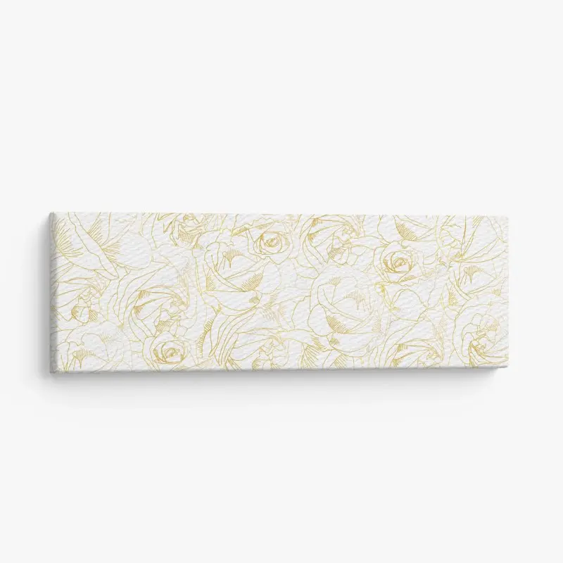 Leinwandbild goldene rosen linienzeichnung