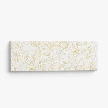 Leinwandbild goldene rosen linienzeichnung – Pixers®