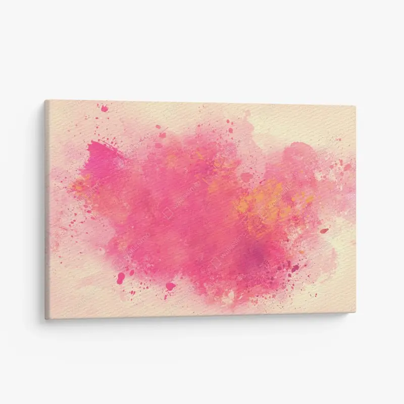 Leinwandbild lebendige rosa aquarellspritzer