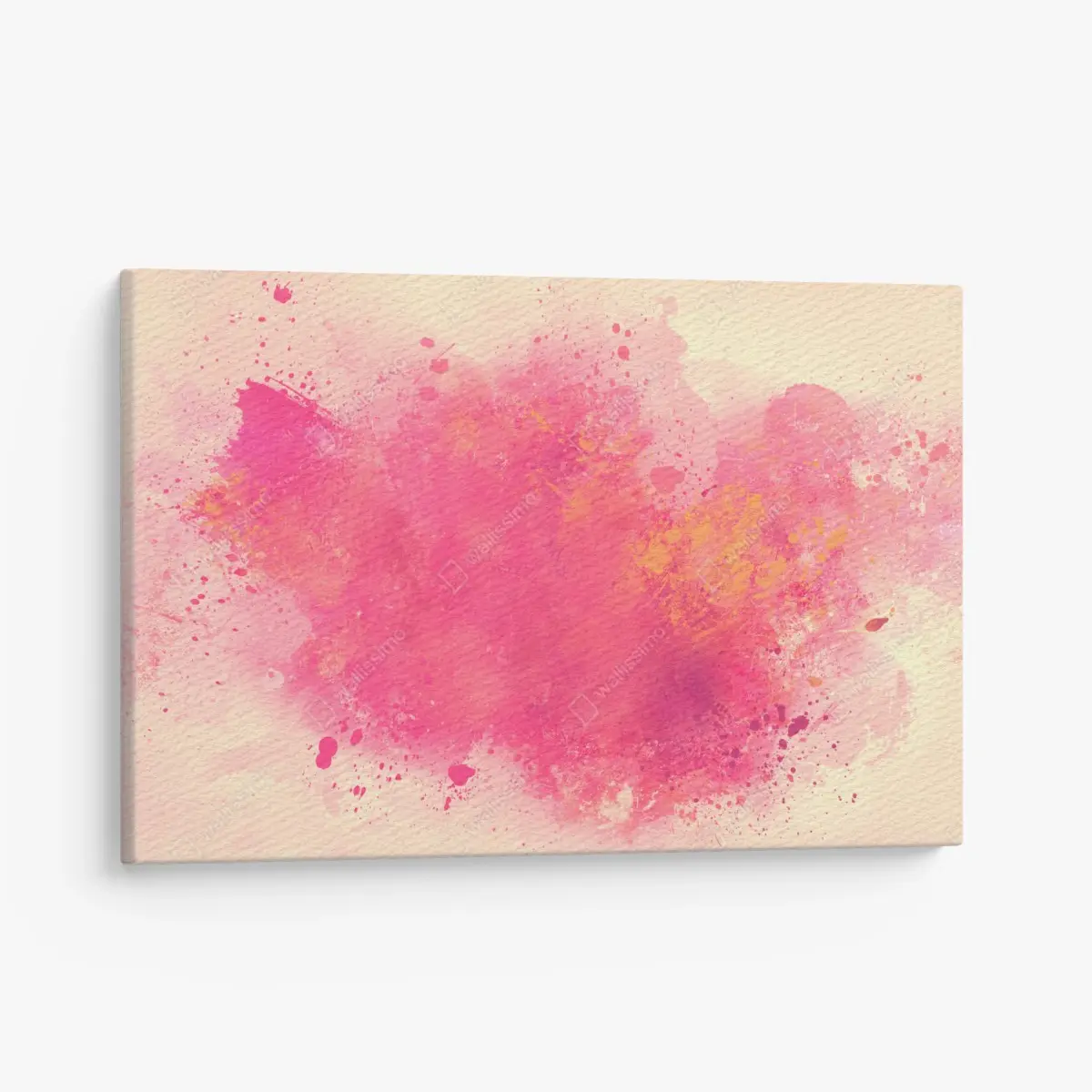 Leinwandbild lebendige rosa aquarellspritzer – Pixers®