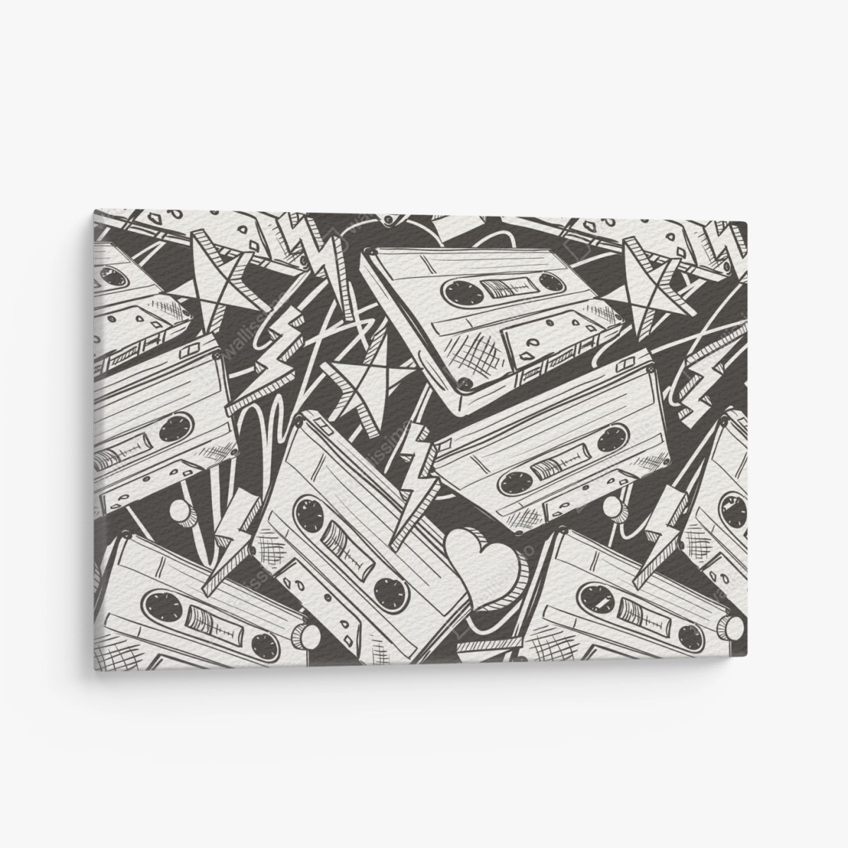 Leinwandbild vintage kassettenmuster – Pixers®
