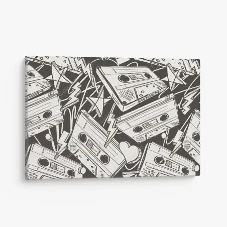 Leinwandbild vintage kassettenmuster – Pixers®