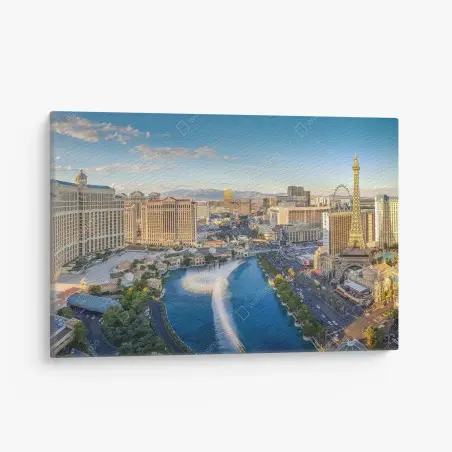 Leinwandbild abendliches panorama von Las Vegas am strip – Pixers®