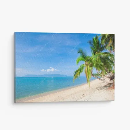 Leinwandbild tropischer palmenstrand – Pixers®