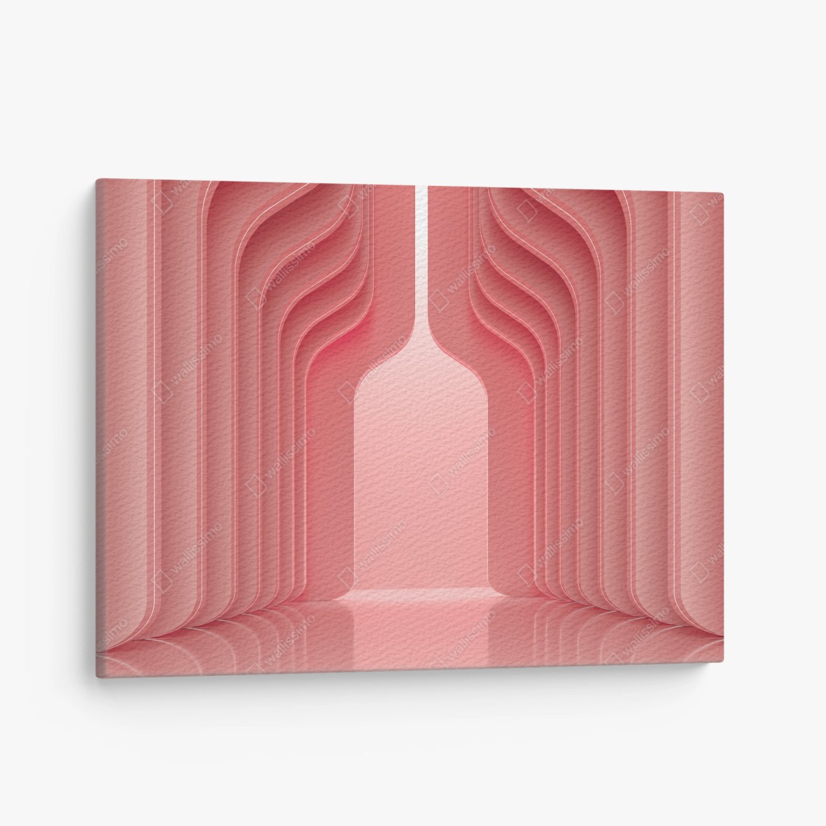 Leinwandbild zeitgenössisches korallenrosa architekturmotiv – Pixers®