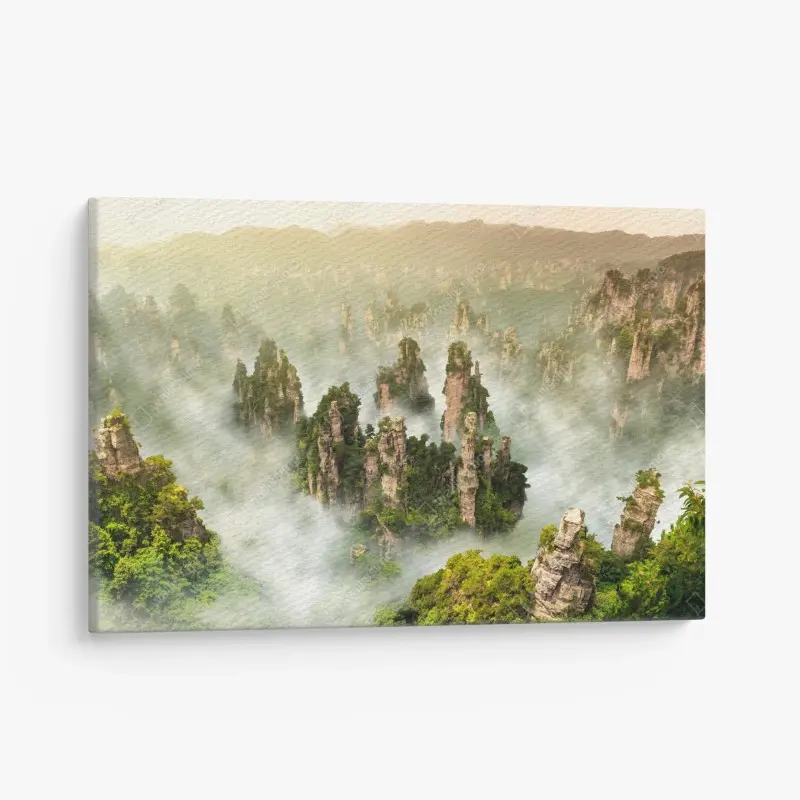 Leinwandbild neblige säulen von Zhangjiajie