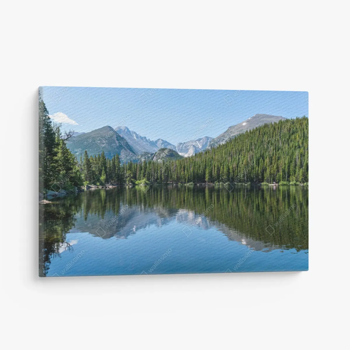 Leinwandbild gebirgssee mit spiegelung – Pixers®