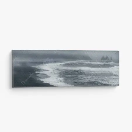 Leinwandbild stürmische küste von Island panorama – Pixers®