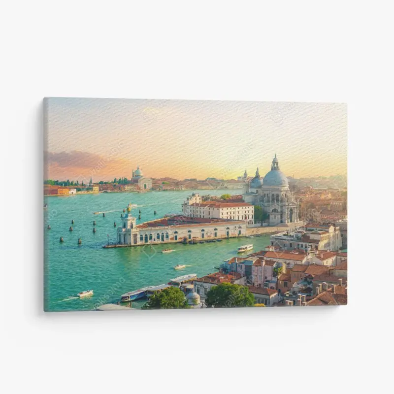 Leinwandbild sonnenuntergangspanorama von Venedig