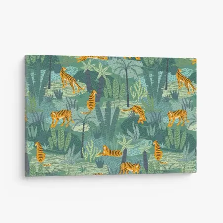 Leinwandbild verspieltes dschungel-tiger-muster – Pixers®