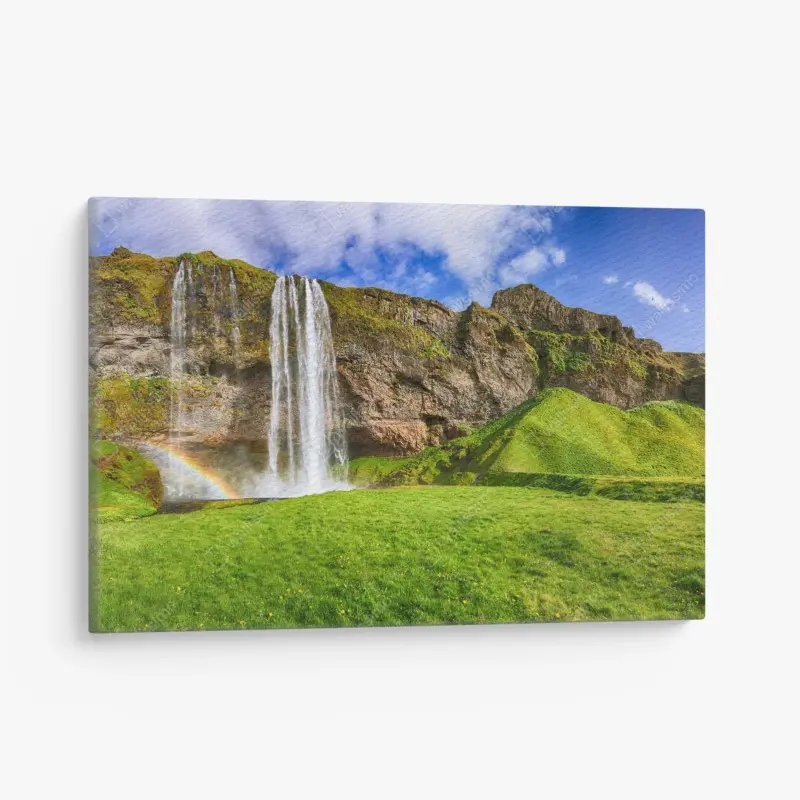 Leinwandbild Seljalandsfoss wasserfall panorama