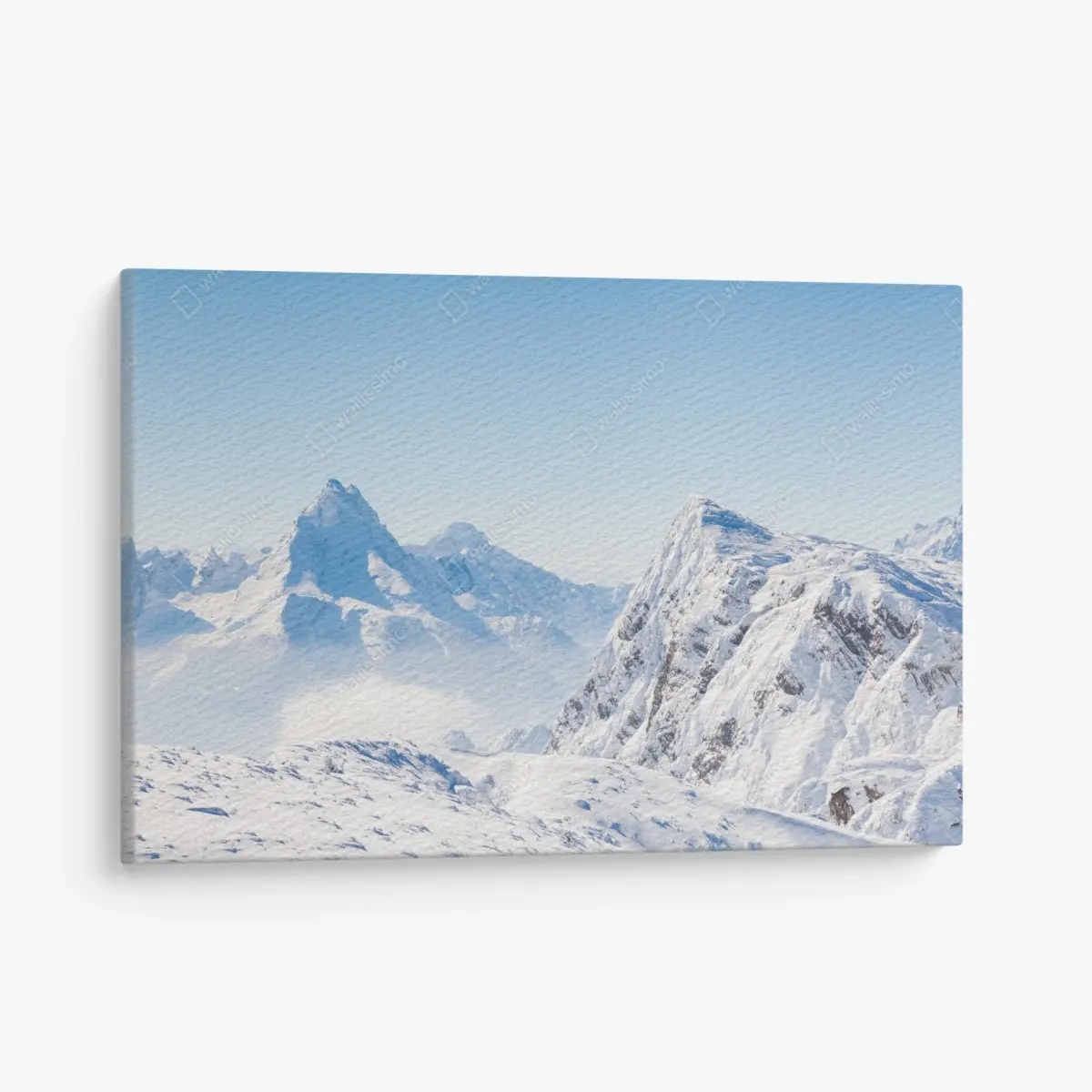 Leinwandbild ruhige panorama verschneiter berge – Pixers®