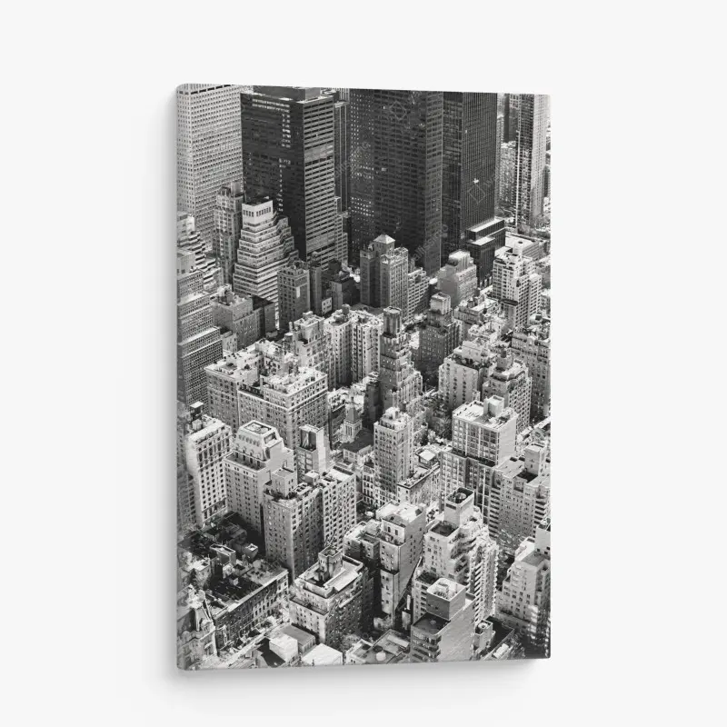 Leinwandbild Manhattan luftaufnahme skyline in monochrom