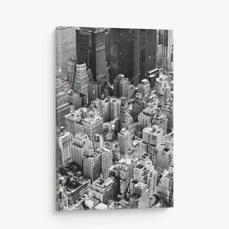 Leinwandbild Manhattan luftaufnahme skyline in monochrom – Pixers®