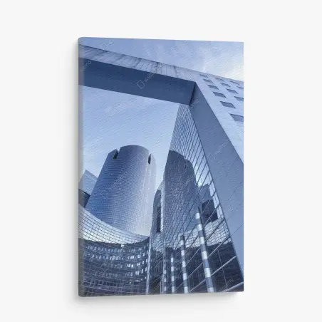 Leinwandbild moderne blaue stadtsilhouette – Pixers®