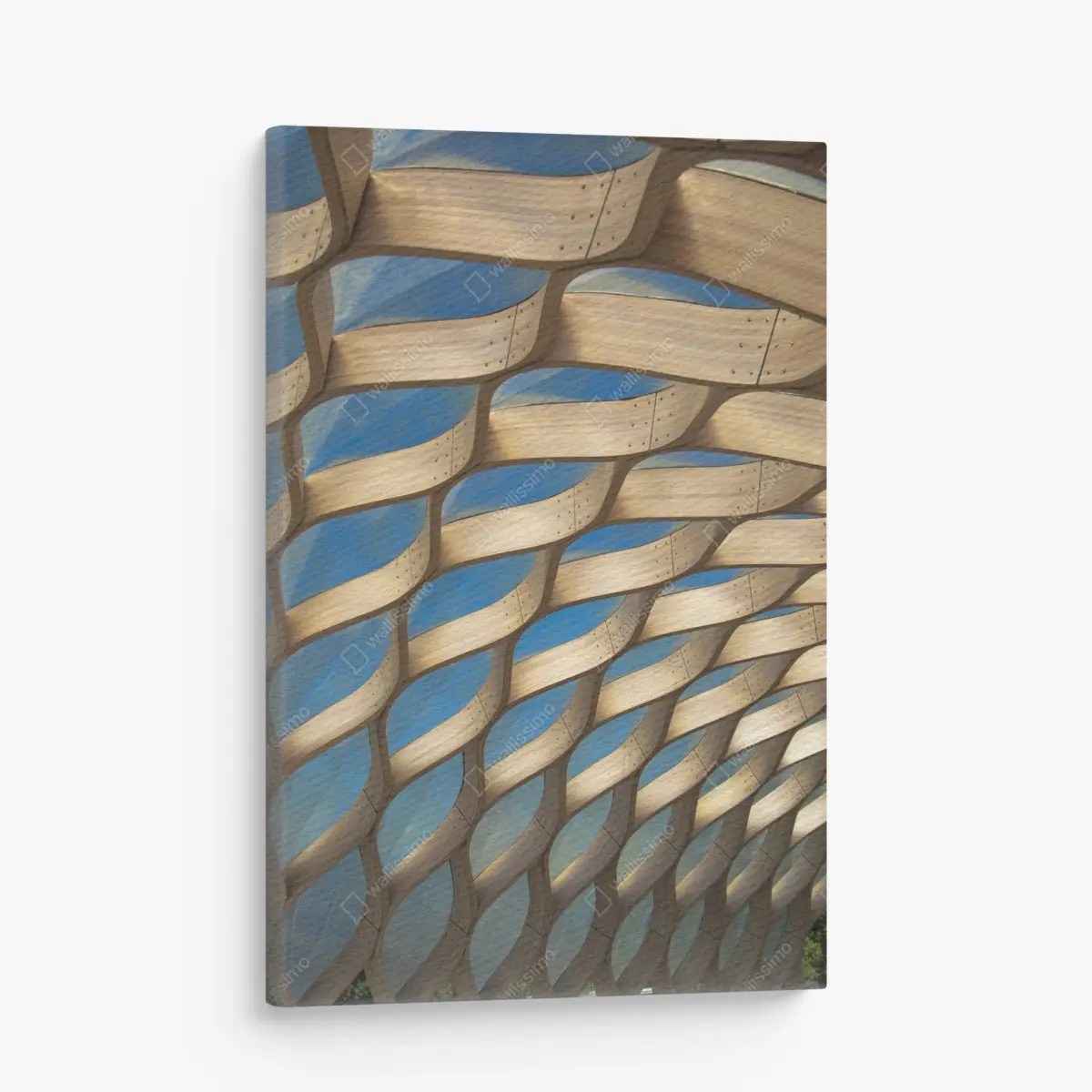 Leinwandbild holzlamellen überdachung in Chicago – Pixers®