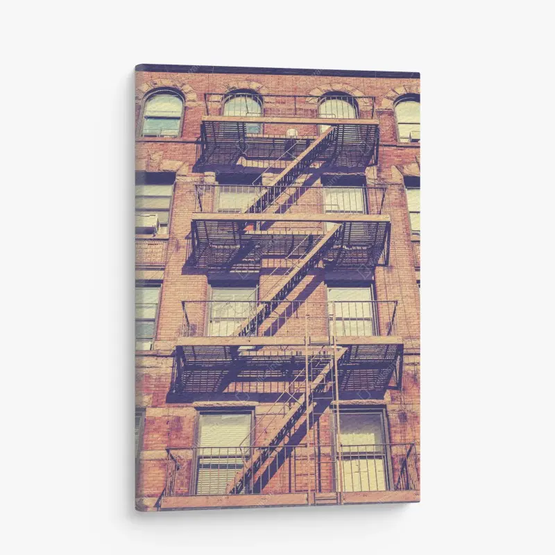 Leinwandbild vintage feuertreppen aus New York