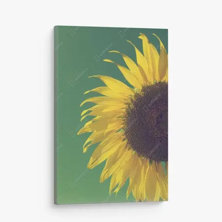 Leinwandbild strahlende sonnenblume vor vintage-himmel – Pixers®