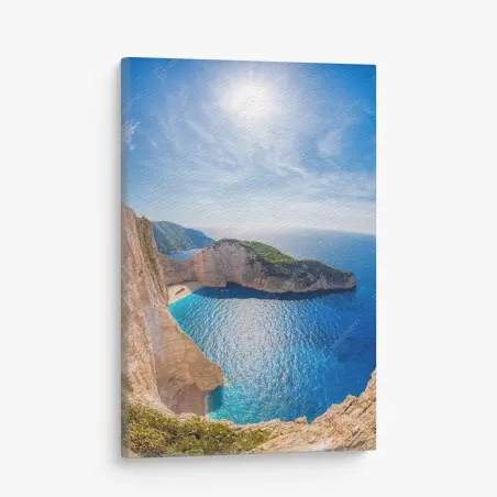 Leinwandbild sonnenklippen am Navagio strand, Zakynthos – Pixers®