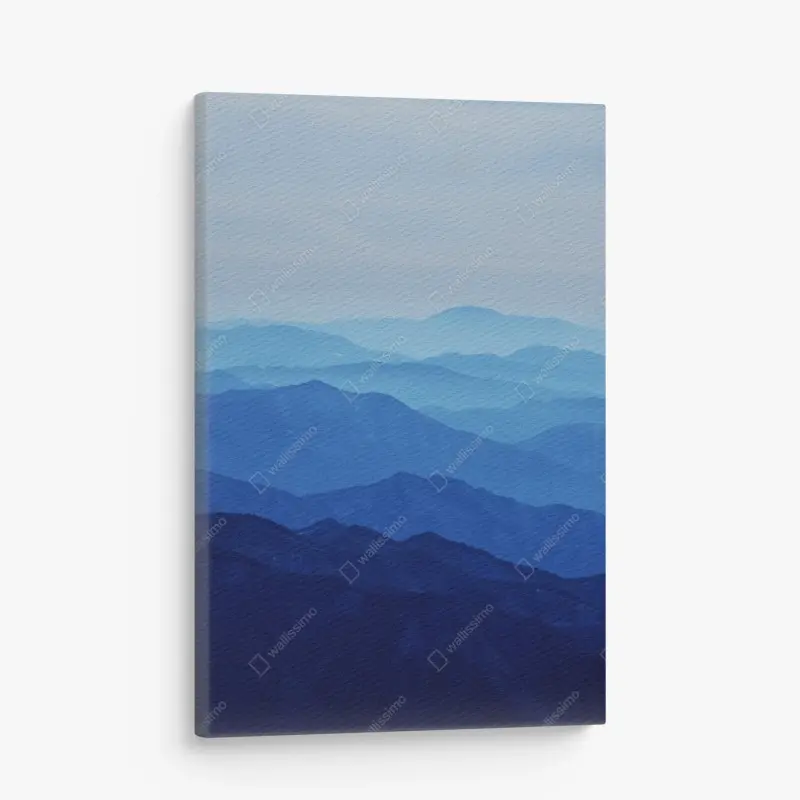 Leinwandbild neblige blaue bergschichten
