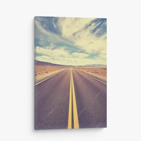 Leinwandbild vintage wüstenstraße, Death Valley – Pixers®