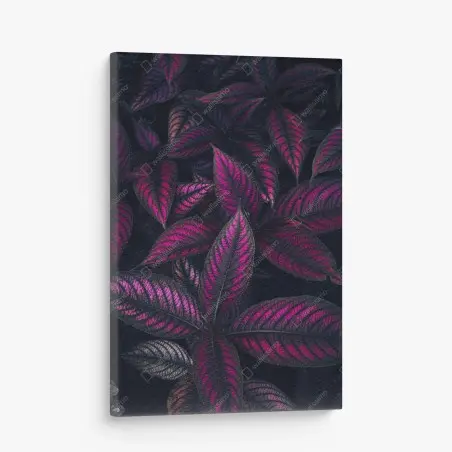 Leinwandbild leuchtendes violettes blättermotiv – Pixers®