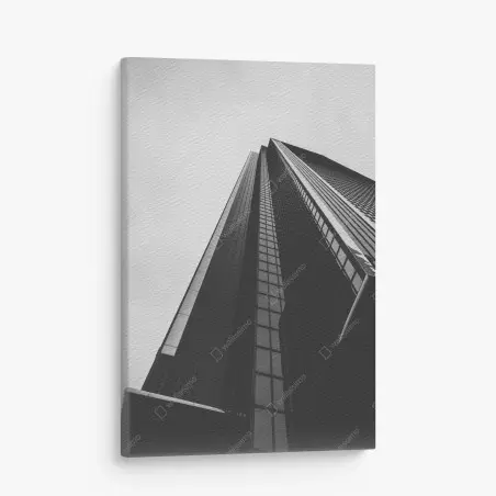 Leinwandbild monochromer wolkenkratzer in perspektive – Pixers®