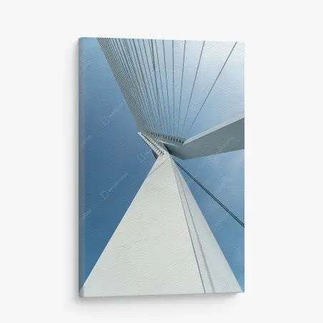 Leinwandbild aufsteigende linien: moderner brückenpylon – Pixers®