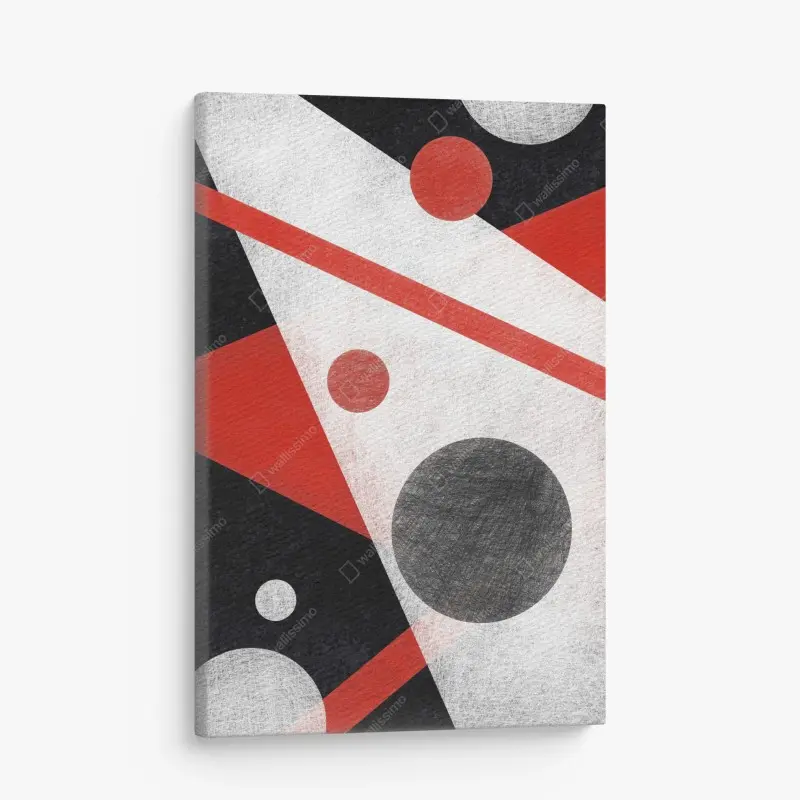 Leinwandbild geometrische abstraktion in rot und schwarz