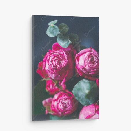 Leinwandbild rosenbouquet makroaufnahme – Pixers®