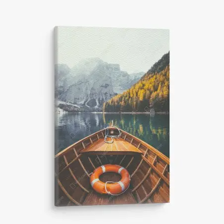 Leinwandbild sonnenaufgang am Lago di Braies – Pixers®