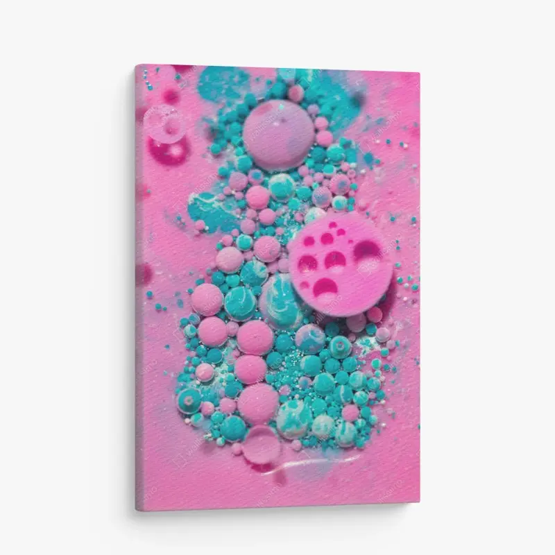 Leinwandbild rosa und türkis marmor abstrakt