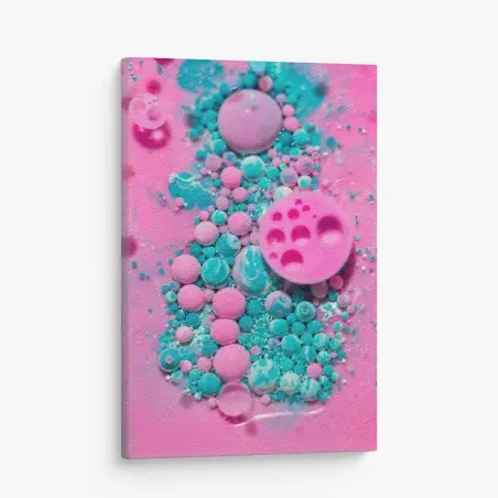 Leinwandbild rosa und türkis marmor abstrakt – Pixers®