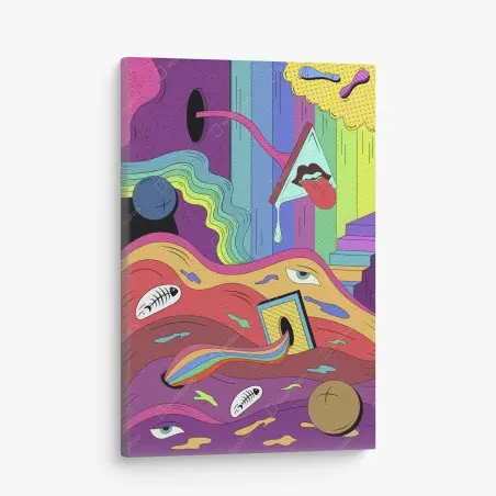 Leinwandbild psychedelische pop-art traumlandschaft – Pixers®