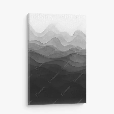 Leinwandbild monochrome geschichtete berge – Pixers®