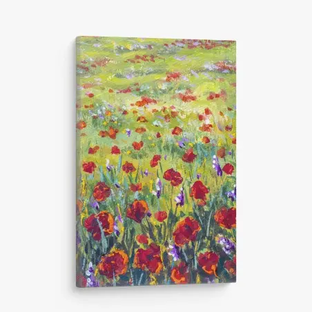 Leinwandbild impressionistische mohnwiese – Pixers®