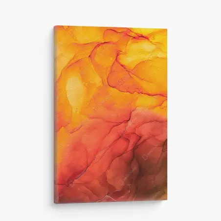 Leinwandbild lebendige orange abstrakte alkoholkunst – Pixers®